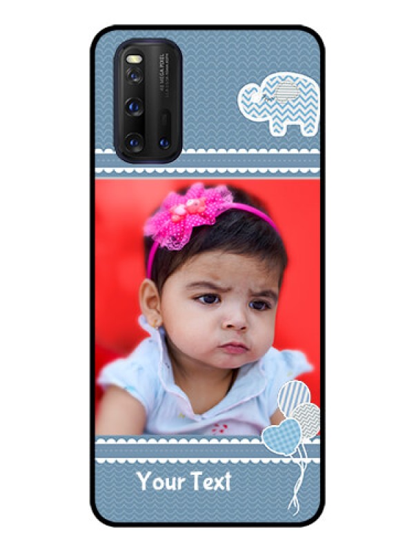 Custom iQOO 3 5G Photo Printing on Glass Case - with Kids Pattern Design