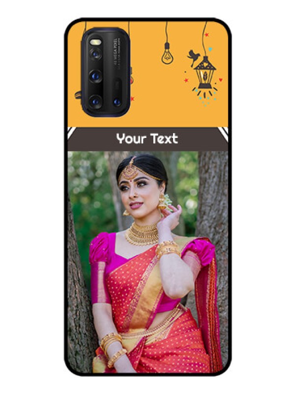 Custom iQOO 3 5G Custom Glass Mobile Case - with Family Picture and Icons 