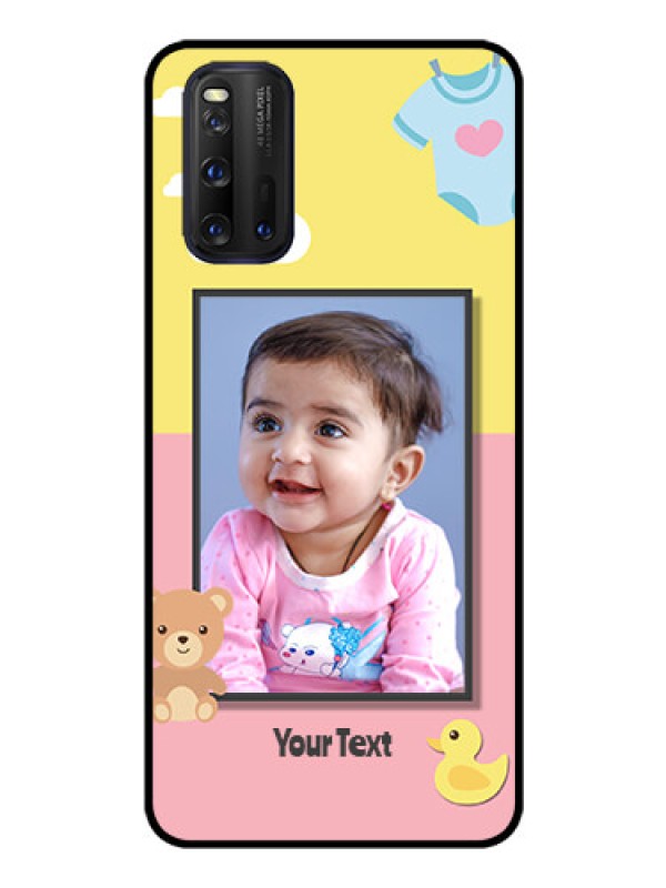 Custom iQOO 3 5G Photo Printing on Glass Case - Kids 2 Color Design