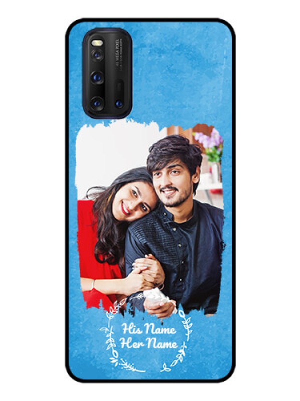 Custom iQOO 3 5G Custom Glass Phone Case - Blue Color Vintage Design