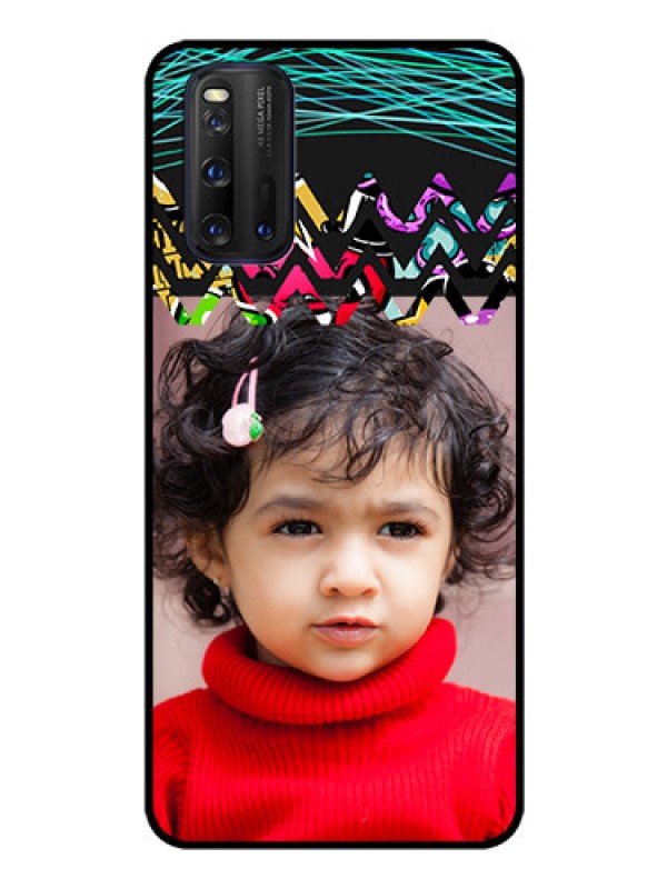 Custom iQOO 3 5G Personalized Glass Phone Case - Neon Abstract Design