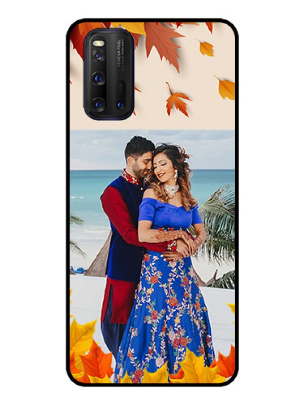 Custom iQOO 3 5G Photo Printing on Glass Case - Autumn Maple Leaves Design