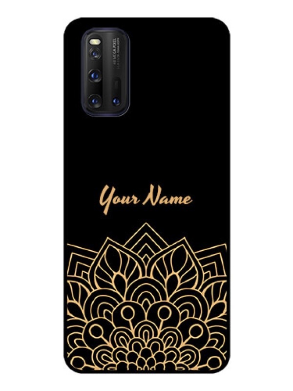 Custom iQOO 3 5G Custom Glass Phone Case - Golden mandala Design