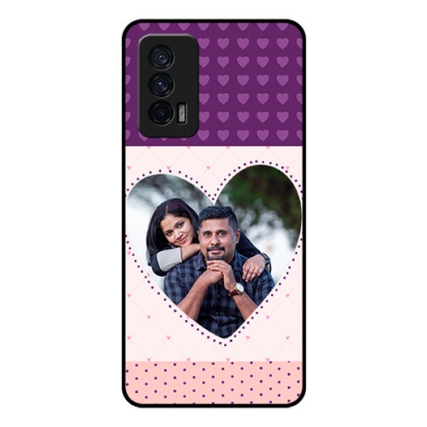 iQOO 7 5G Custom Glass Phone Case - Violet Love Dots Design