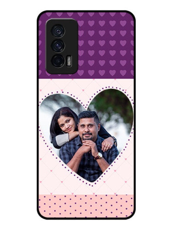 Custom iQOO 7 5G Custom Glass Phone Case - Violet Love Dots Design