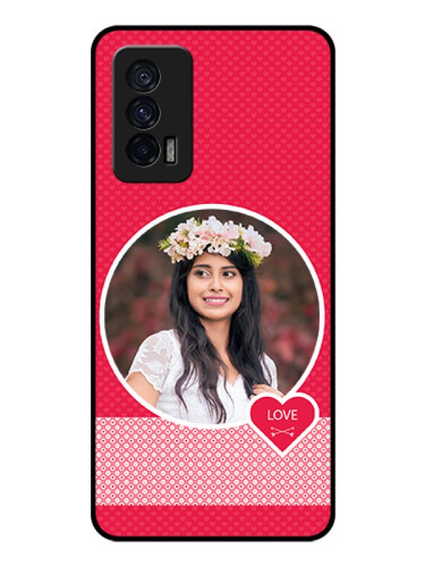 Custom iQOO 7 5G Personalised Glass Phone Case - Pink Pattern Design