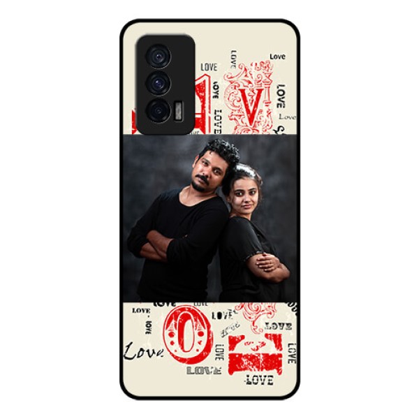 iQOO 7 5G Photo Printing on Glass Case - Trendy Love Design Case