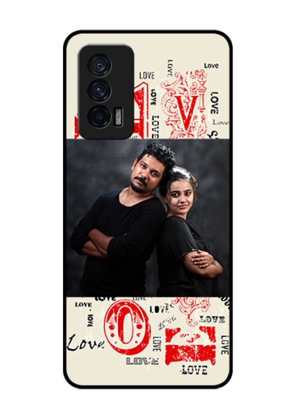 iQOO 7 5G Photo Printing on Glass Case - Trendy Love Design Case