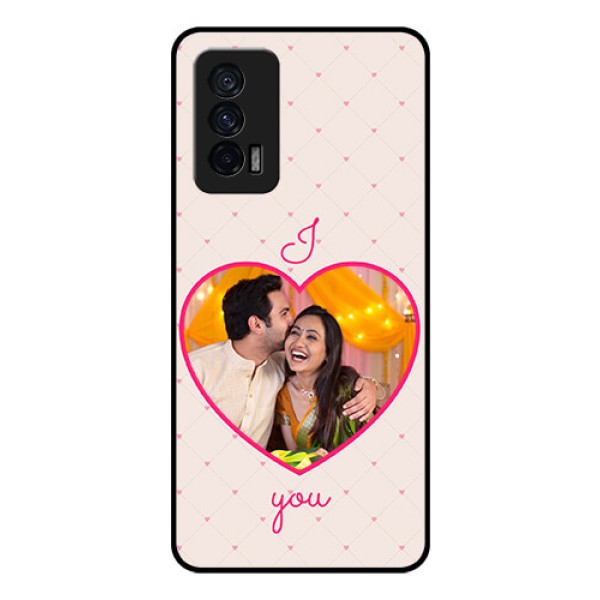 iQOO 7 5G Custom Glass Mobile Case - Heart Shape Design