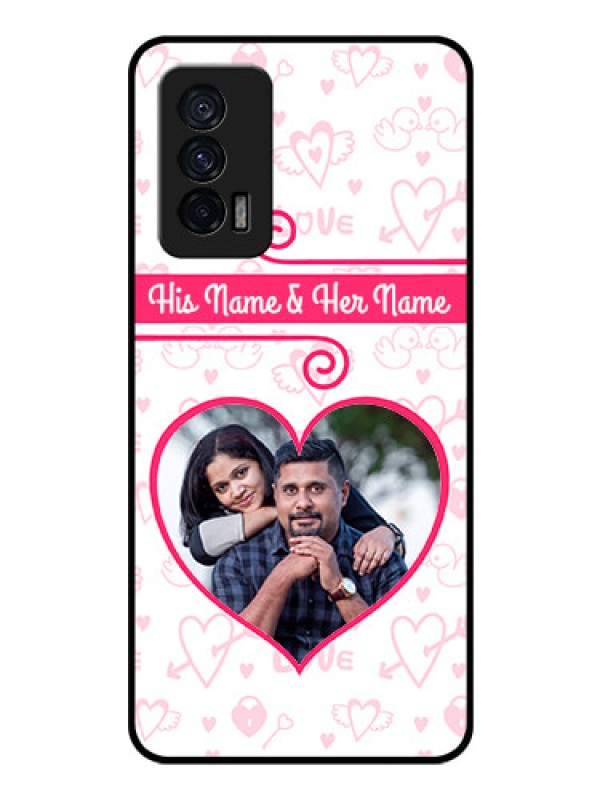 Custom iQOO 7 5G Personalized Glass Phone Case - Heart Shape Love Design