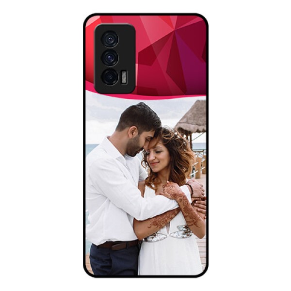 iQOO 7 5G Custom Glass Mobile Case - Red Abstract Design