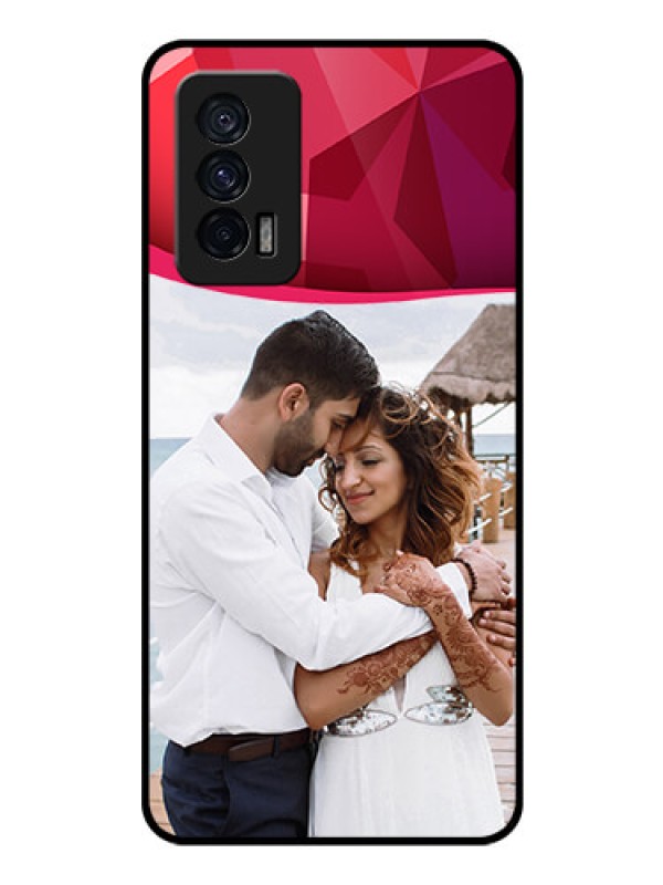 Custom iQOO 7 5G Custom Glass Mobile Case - Red Abstract Design