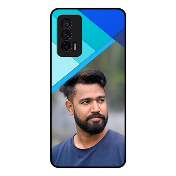 iQOO 7 5G Custom Glass Phone Case - Blue Pattern Design