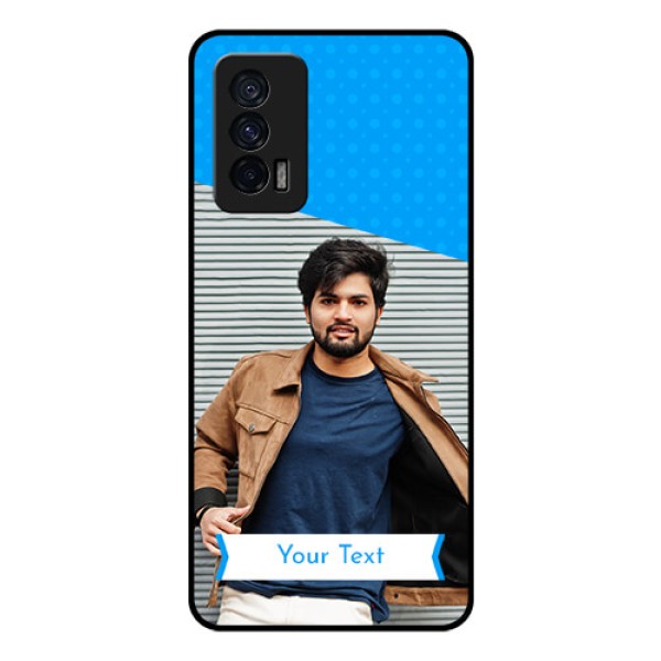 iQOO 7 5G Photo Printing on Glass Case - Simple Blue Color Design