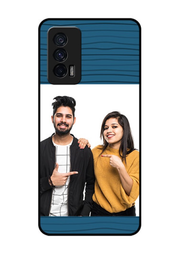iQOO 7 5G Custom Glass Phone Case - Blue Pattern Cover Design