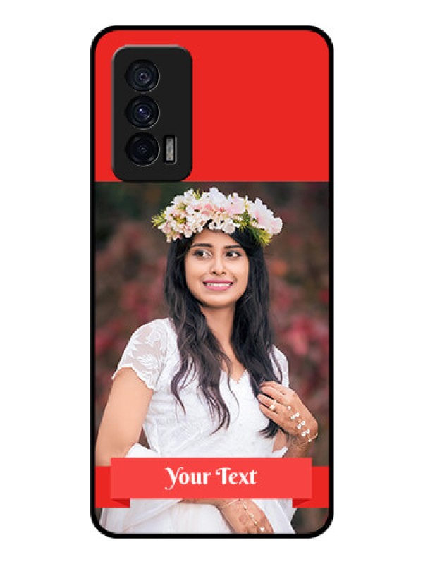 Custom iQOO 7 5G Custom Glass Phone Case - Simple Red Color Design