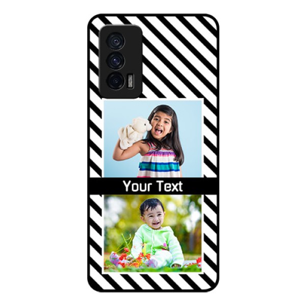 iQOO 7 5G Photo Printing on Glass Case - Black And White Stripes Design