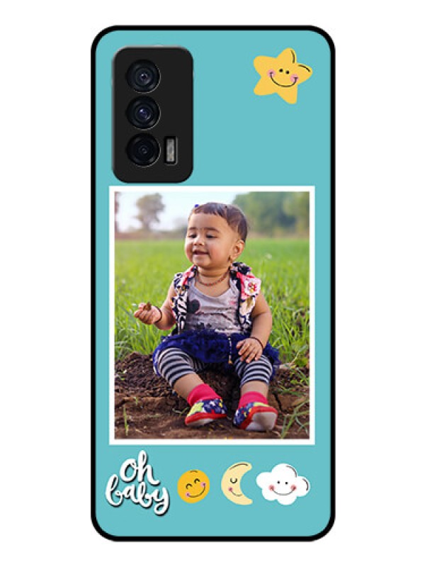Custom iQOO 7 5G Personalized Glass Phone Case - Smiley Kids Stars Design