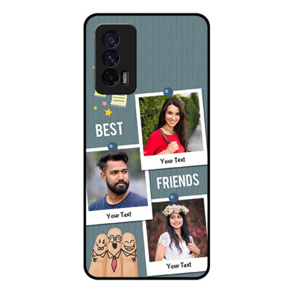 iQOO 7 5G Personalized Glass Phone Case - Sticky Frames and Friendship Design