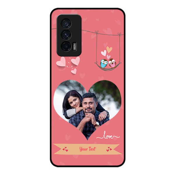 iQOO 7 5G Personalized Glass Phone Case - Peach Color Love Design 