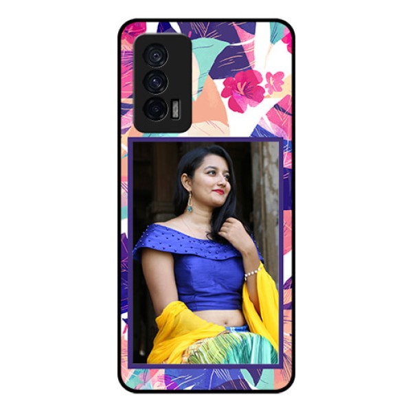 iQOO 7 5G Custom Glass Mobile Case - Abstract Floral Design