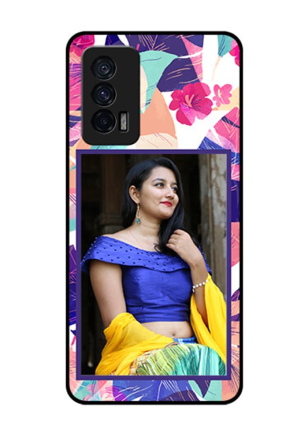 iQOO 7 5G Custom Glass Mobile Case - Abstract Floral Design
