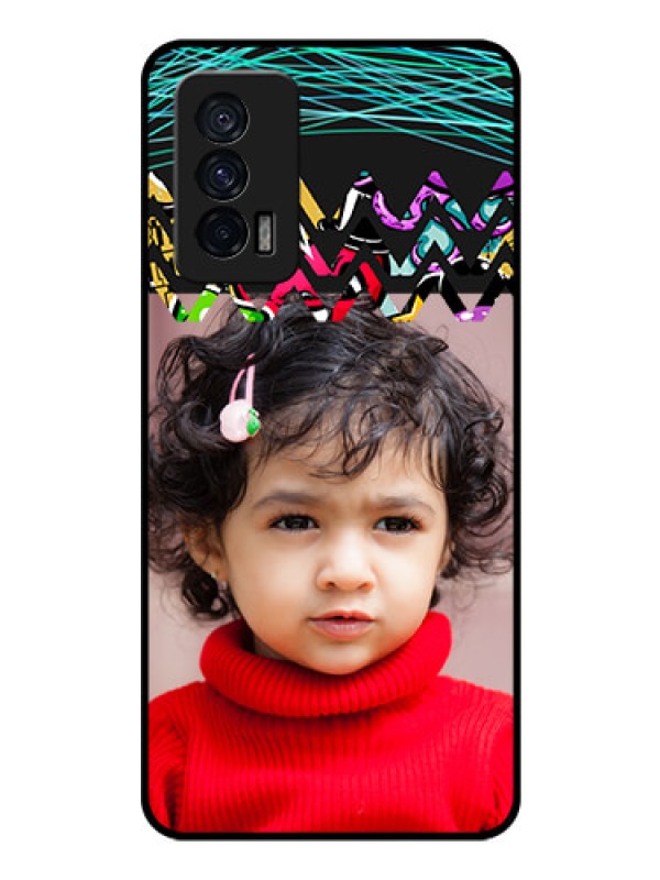 Custom iQOO 7 5G Personalized Glass Phone Case - Neon Abstract Design