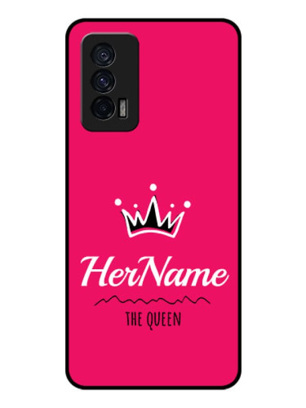 Custom iQOO 7 5G Glass Phone Case Queen with Name