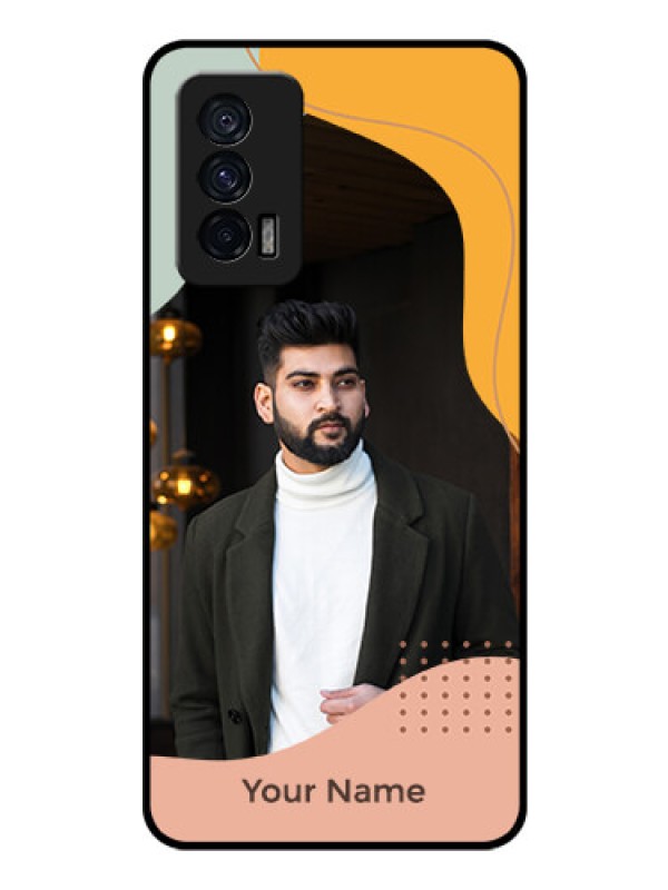 Custom iQOO 7 5G Personalized Glass Phone Case - Tri-coloured overlay design