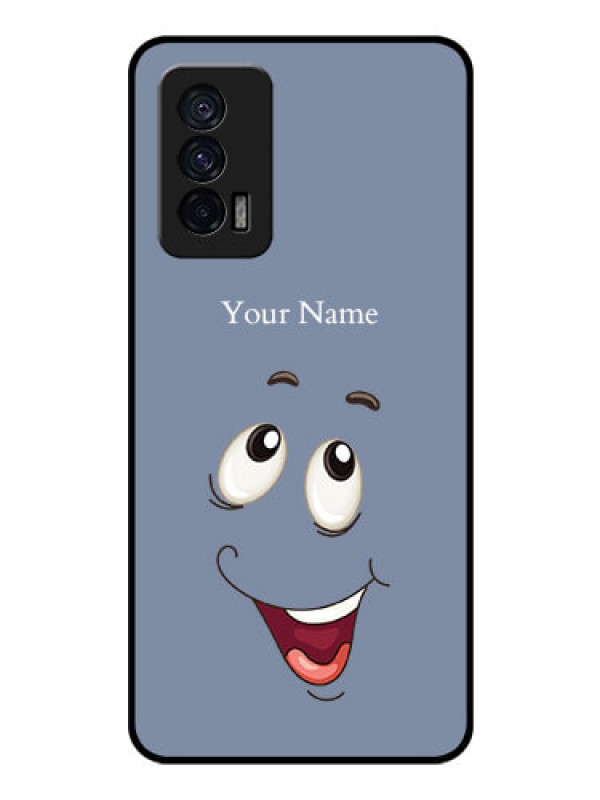 Custom iQOO 7 5G Photo Printing on Glass Case - Laughing Cartoon Face Design