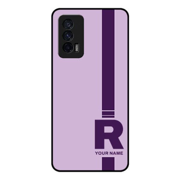 iQOO 7 5G Photo Printing on Glass Case - Simple dual tone stripe with name Design iQOO 7 5G Photo Printing on Glass Case - Simple dual tone stripe with name Design