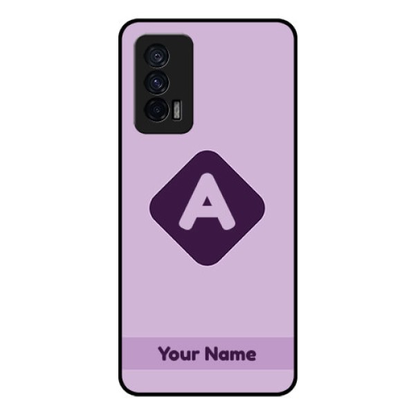 iQOO 7 5G Custom Glass Mobile Case - Custom Letter in curved badge Design iQOO 7 5G Custom Glass Mobile Case - Custom Letter in curved badge Design