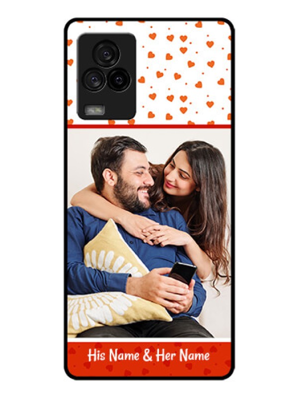 Custom iQOO 7 Legend 5G Custom Glass Phone Case - Orange Love Symbol Design