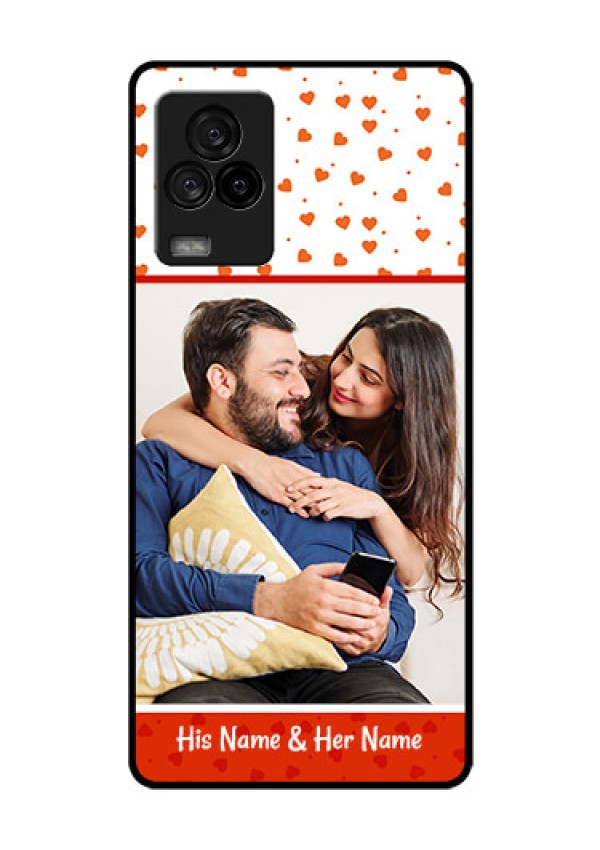 iQOO 7 Legend 5G Custom Glass Phone Case - Orange Love Symbol Design