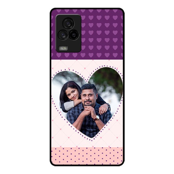 iQOO 7 Legend 5G Custom Glass Phone Case - Violet Love Dots Design