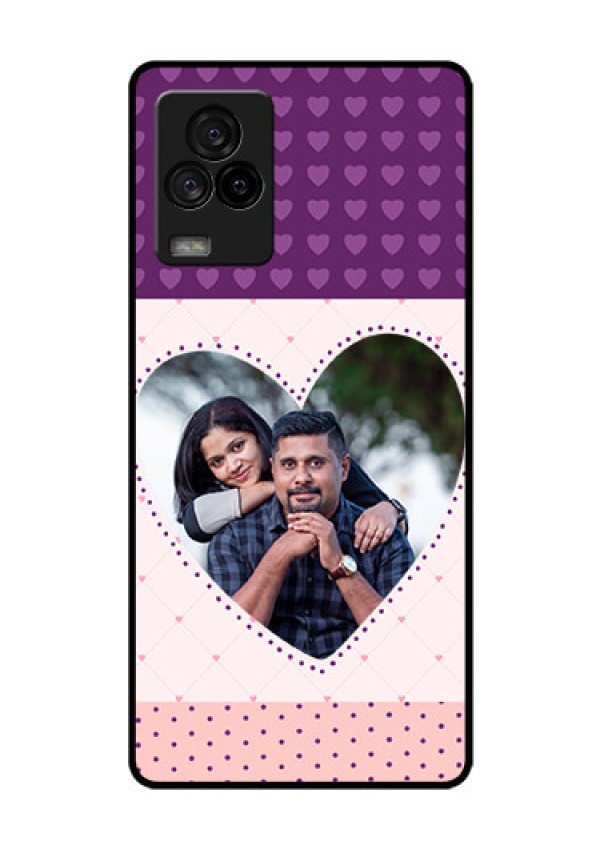iQOO 7 Legend 5G Custom Glass Phone Case - Violet Love Dots Design
