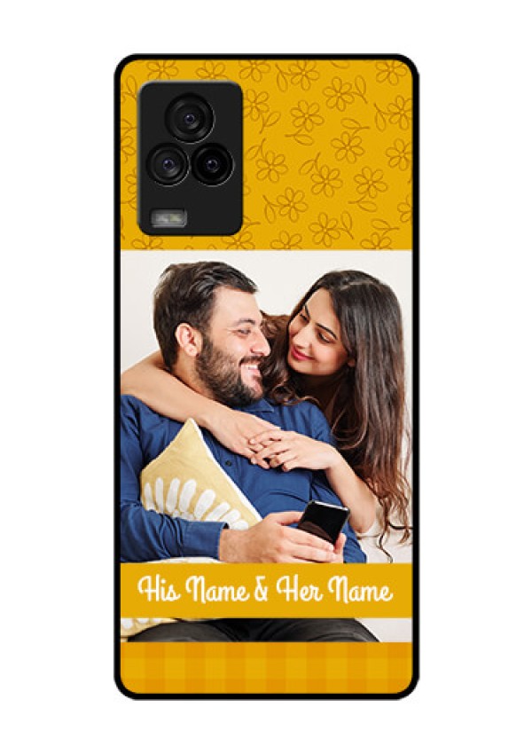 iQOO 7 Legend 5G Custom Glass Mobile Case - Yellow Floral Design