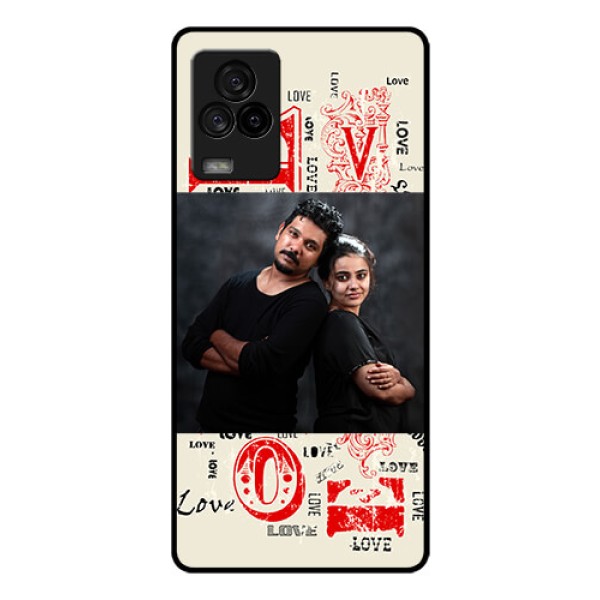 iQOO 7 Legend 5G Photo Printing on Glass Case - Trendy Love Design Case