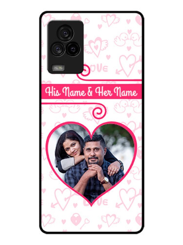 Custom iQOO 7 Legend 5G Personalized Glass Phone Case - Heart Shape Love Design