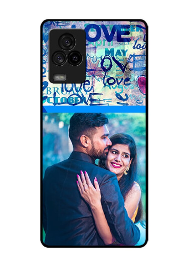iQOO 7 Legend 5G Custom Glass Mobile Case - Colorful Love Design