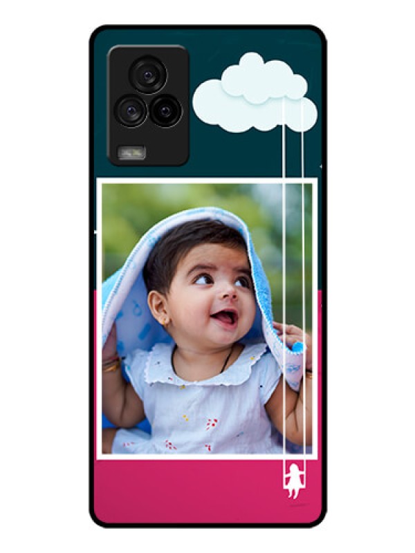 Custom iQOO 7 Legend 5G Custom Glass Phone Case - Cute Girl with Cloud Design