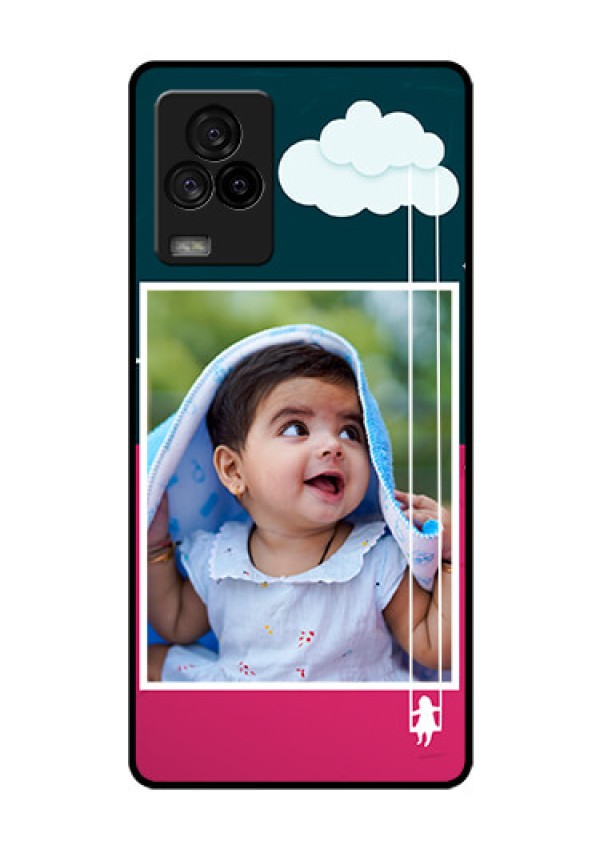 iQOO 7 Legend 5G Custom Glass Phone Case - Cute Girl with Cloud Design