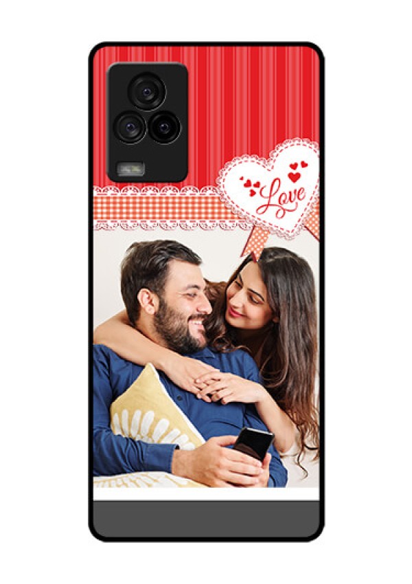 iQOO 7 Legend 5G Custom Glass Mobile Case - Red Love Pattern Design