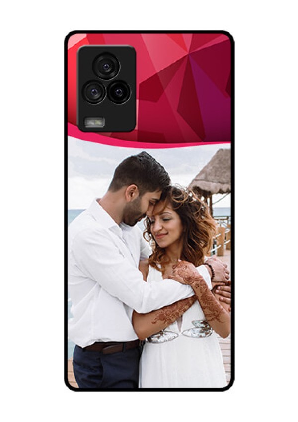 iQOO 7 Legend 5G Custom Glass Mobile Case - Red Abstract Design
