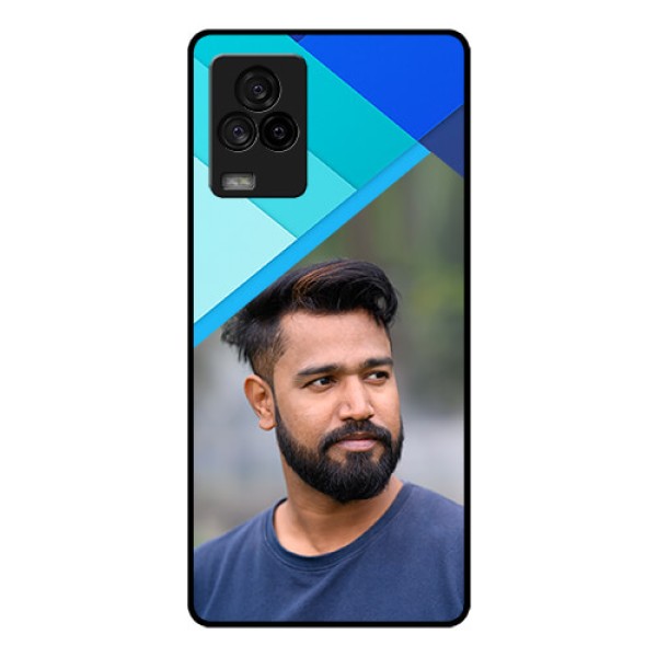 iQOO 7 Legend 5G Custom Glass Phone Case - Blue Pattern Design