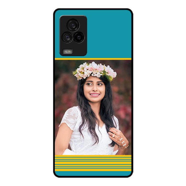 iQOO 7 Legend 5G Custom Glass Phone Case - Yellow & Blue Design 