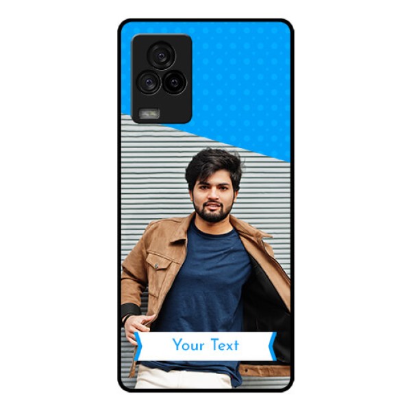 iQOO 7 Legend 5G Photo Printing on Glass Case - Simple Blue Color Design