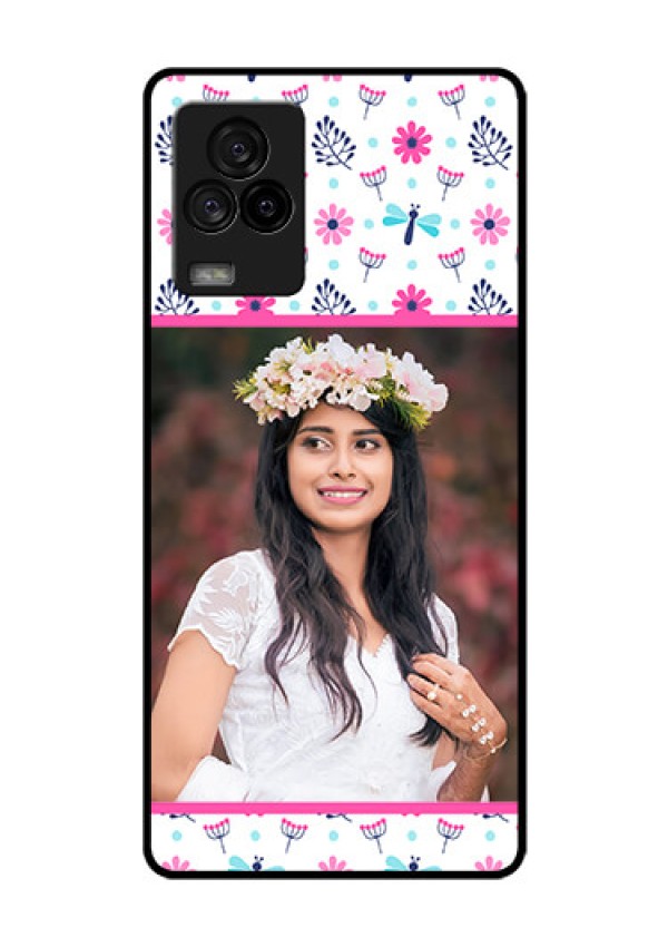 iQOO 7 Legend 5G Photo Printing on Glass Case - Colorful Flower Design