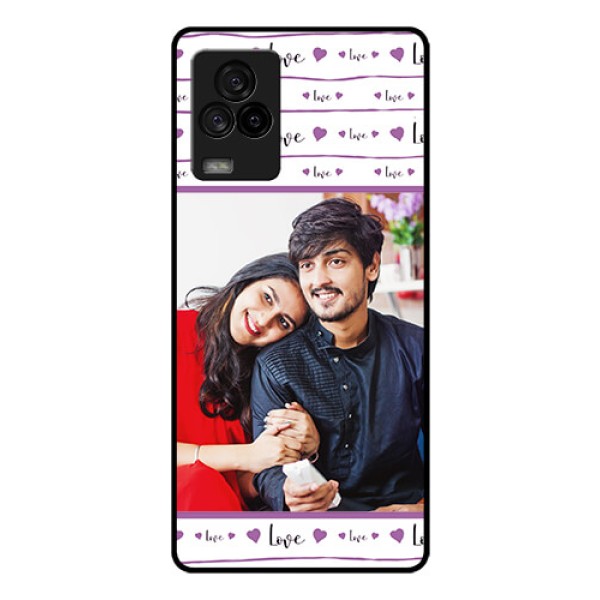 iQOO 7 Legend 5G Custom Glass Mobile Case - Couples Heart Design