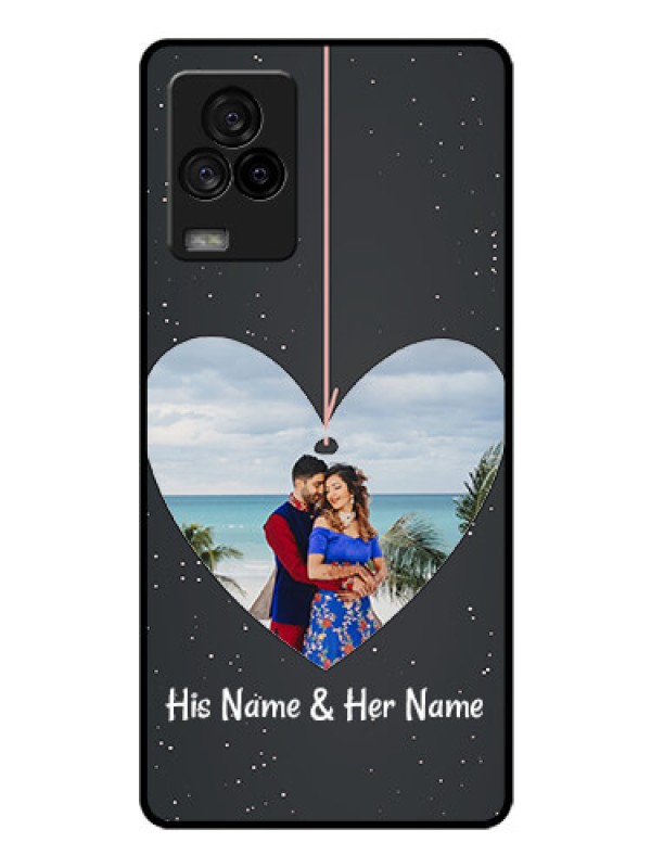 Custom iQOO 7 Legend 5G Custom Glass Phone Case - Hanging Heart Design